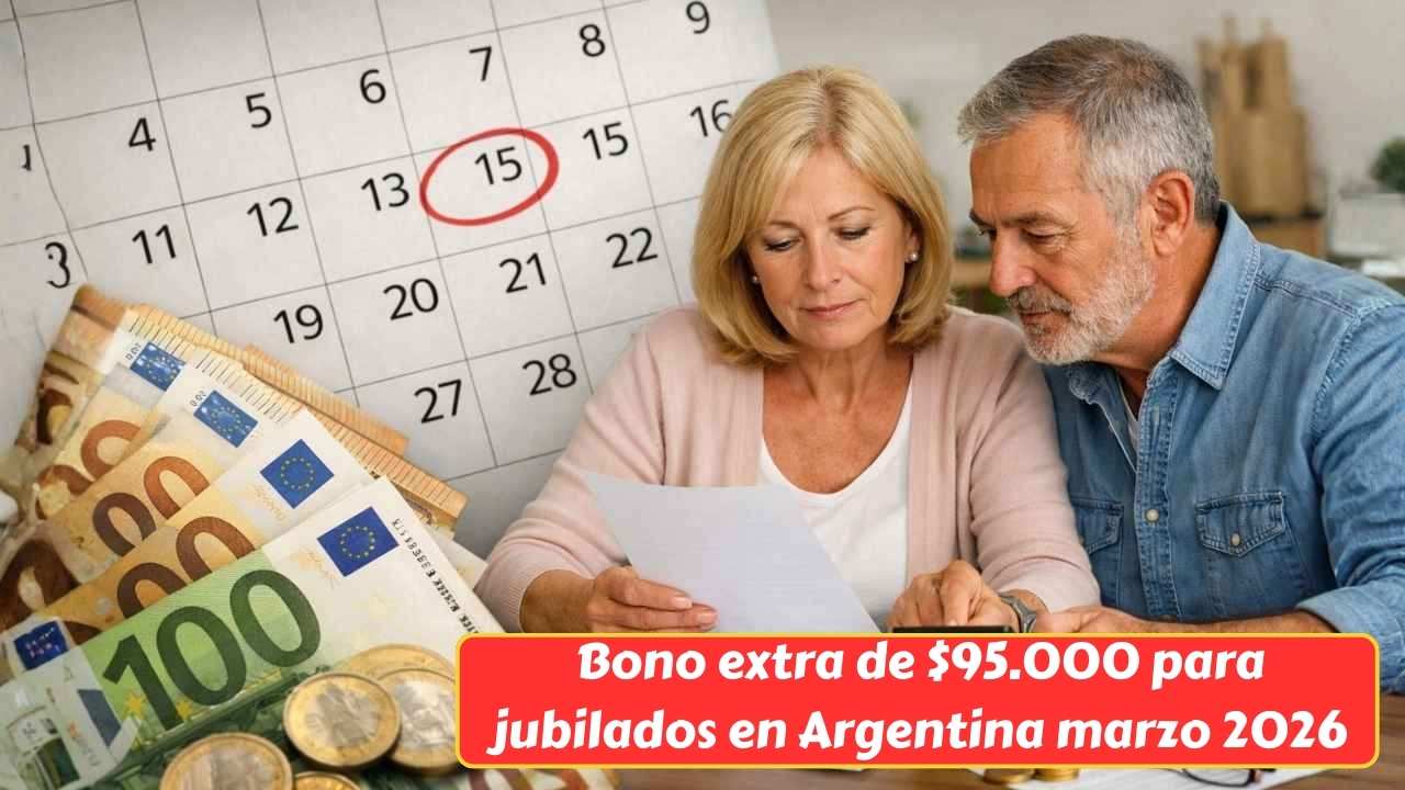 Bono extra de $95.000 para jubilados en Argentina marzo 2026: requisitos y fechas de pago