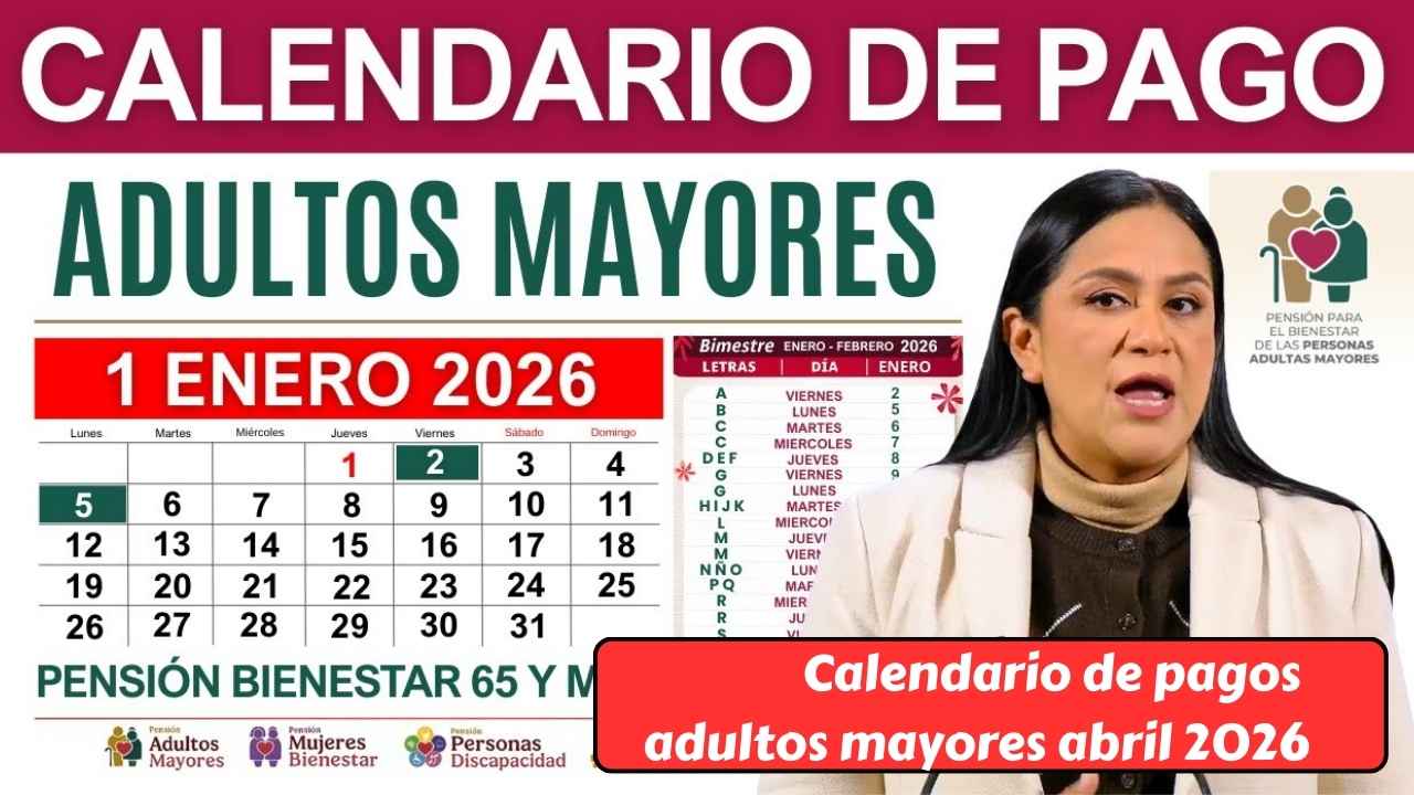 Calendario de pagos adultos mayores abril 2026: fechas y montos confirmados