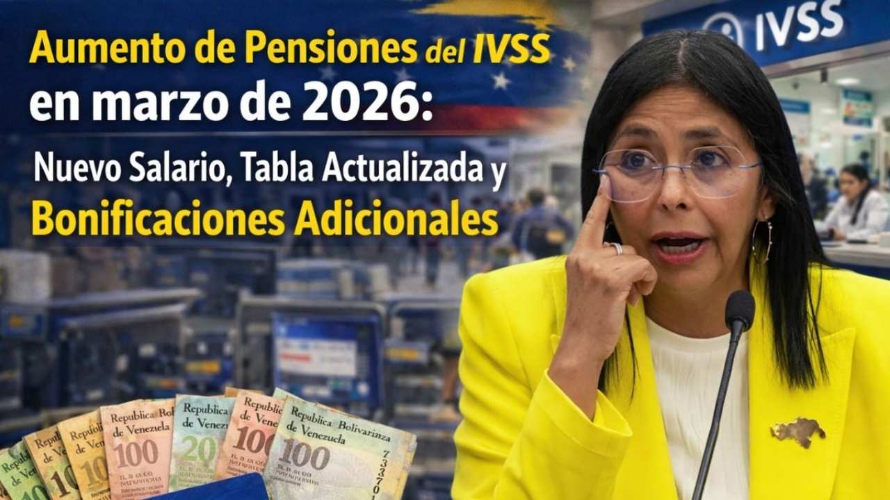 Aumento de pensiones IVSS marzo 2026: nuevo monto, tabla actualizada y bonos adicionales
